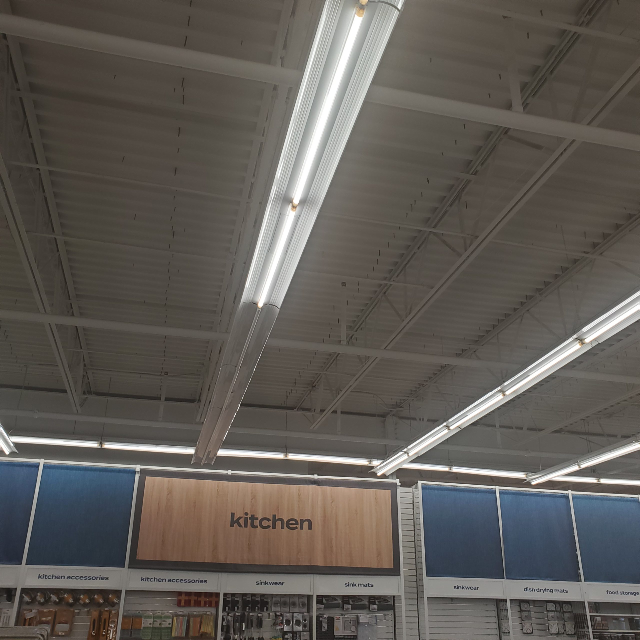 An additional photo of failed LED tubes inside a big box retail store